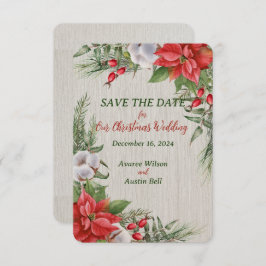 Reserva La Fecha Red Poinsettia Green deja a Boda de Navidades