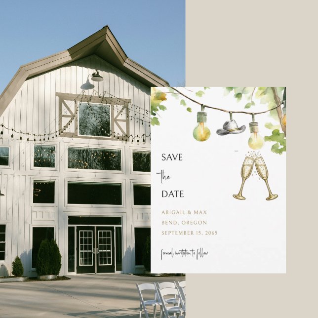 Reserva La Fecha Redneck Wedding Cowboy Hat Save the Date (Subido por el creador)