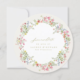 Reserva La Fecha redondo romántico no foto boda de primavera arco f