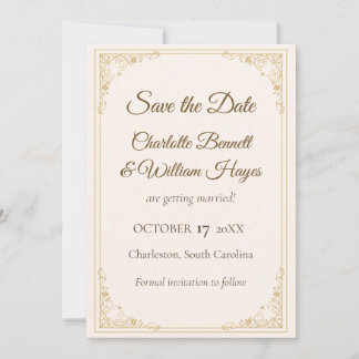 Reserva La Fecha Refined Gold Frame Wedding Save the Date