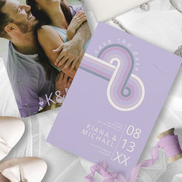 Reserva La Fecha Refined Lines Geometric Wedding Violet ID983