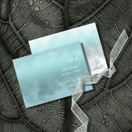 Reserva La Fecha Reflejos de Acuarela Boda Teal ID774