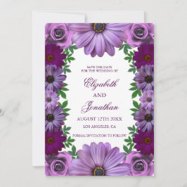 Reserva La Fecha Regal Purple Floral Wedding
