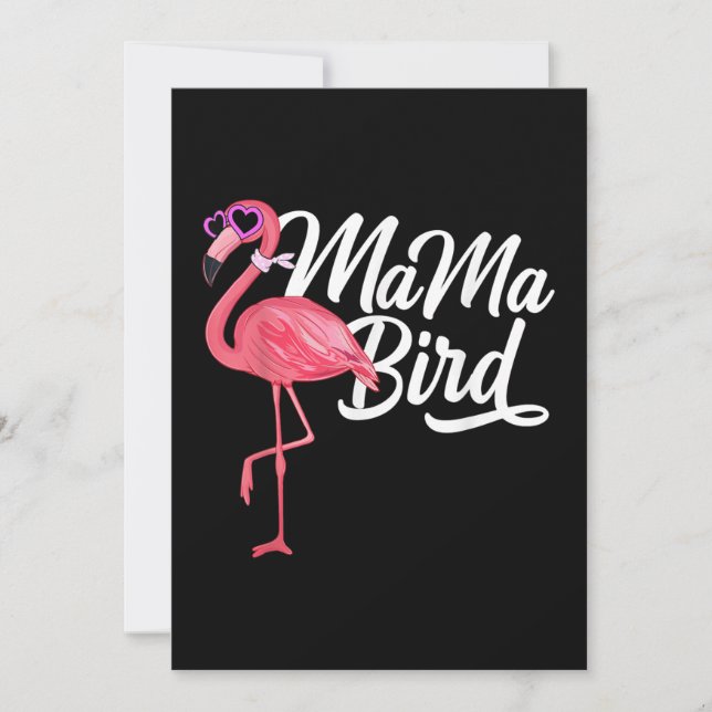 Reserva La Fecha Regalo de cumpleaños del tema de Flamingo - Mama B (Anverso)