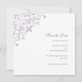 Reserva La Fecha Regency Purple Fleur de Wedding Save The Date