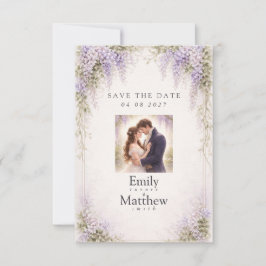 Reserva La Fecha Regency Wisteria Save the Date Photo Card
