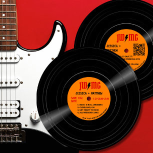 Reserva La Fecha Registro de Monograma del Tornillo de Rock Clásico