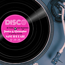 Reserva La Fecha Registro de Vinilo DISCO - Etiqueta de púrpura Gro