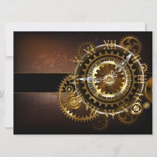 Reserva La Fecha Reloj steampunk con engranajes antiguos