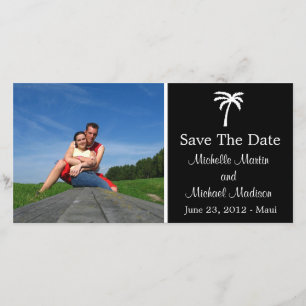 Reserva La Fecha Reserva de la palmera la fecha Photocard (negro)