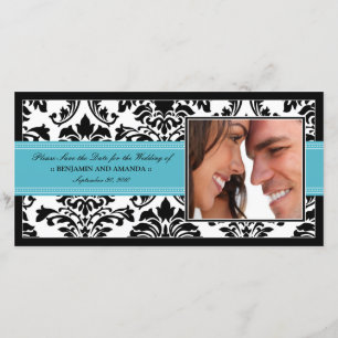 Reserva La Fecha Reserva--Fecha elegante Photocard del damasco: