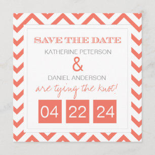 Reserva La Fecha Reserva moderna del coral de Chevron la fecha