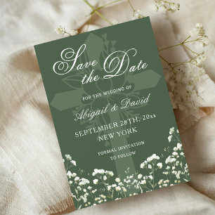 Reserva La Fecha Respiración del bebé en una boda verde sabia salva