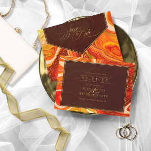 Reserva La Fecha Resumen Agate Boda Hot Naranja ID827