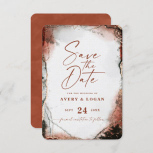 Reserva La Fecha Resumen Boda de Ethereal Rustic Autumn Naranja