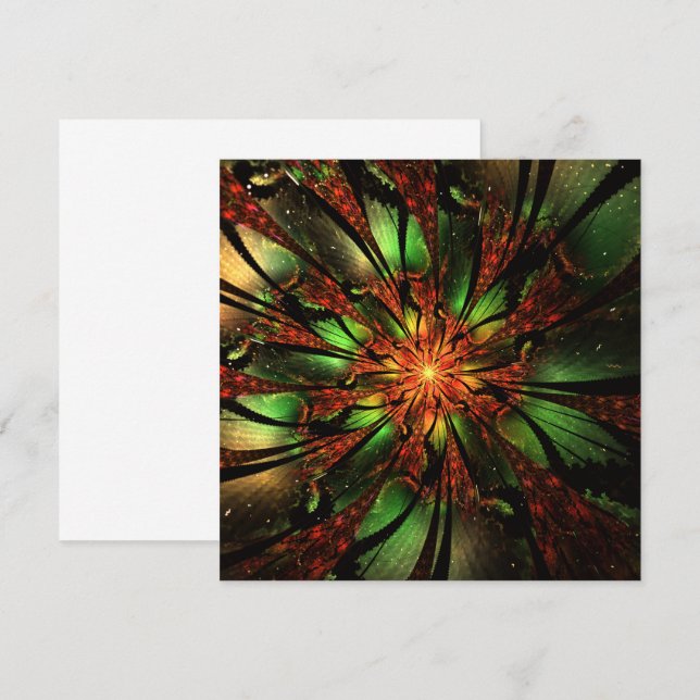 Reserva La Fecha Resumen del diseño de flor fractal. (Anverso / Reverso)