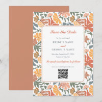 Resumen Floral y pájaros Boda moderno de mediados