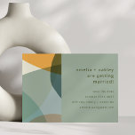 Reserva La Fecha Resumen moderno Arte Sabio Verde Boda único Verde<br><div class="desc">El arte abstracto moderno forma la boda Verde azulada de sabio verde Guardar la fecha</div>
