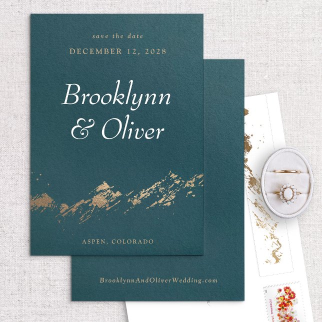 Reserva La Fecha Resumen Montañas Oscuras Verde y Oro Salven la fec (Subido por el creador)