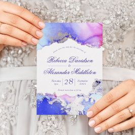 Reserva La Fecha Resumen plano de Boda púrpura