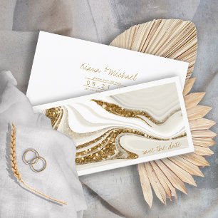 Reserva La Fecha Resumen Purpurina Strata Boda Ivory ID903