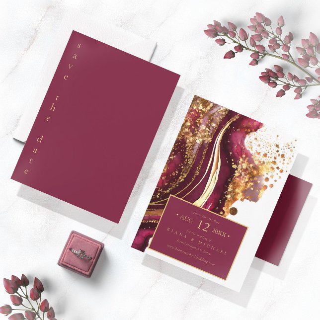 Reserva La Fecha Resumen Sparkling Boda Wine Red ID1018 (Subido por el creador)