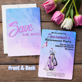 Reserva La Fecha Retirement Party Save The Date Watercolor Golf Bag