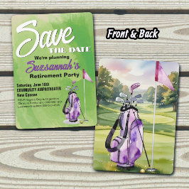 Reserva La Fecha Retirement Party Save The Date Watercolor Golf Bag