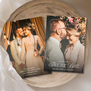 Reserva La Fecha Retrato de Boda fotográfico elegante de caligrafía