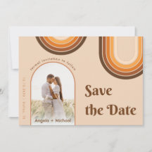 Retro 70 años: Arco arco iris foto Beige años 70