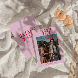 Reserva La Fecha Retro Bright Funky Negrita Boda moderno de fotogra