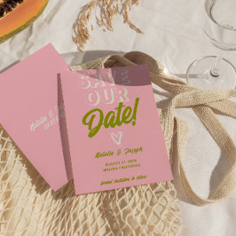 Reserva La Fecha Retro Colorido Funky Bold Divertido Boda único