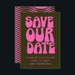 Reserva La Fecha Retro Groovy 70's Hot Pink y Dark Green Salven el<br><div class="desc">Retro Groovy 70's Hot Pink y Dark Green Salven la fecha</div>