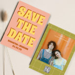 Reserva La Fecha Retro Groovy negrita y brillante Boho Boda Qr Code<br><div class="desc">Retro Groovy negrita y brillante Boho Boda Qr Code</div>