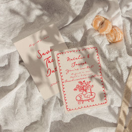 Reserva La Fecha Retro Mano Escrita Dibujando Boda audaz y audaz