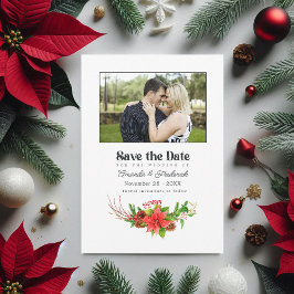 Reserva La Fecha Retro Poinsettia Navidades de bicicletas Código QR