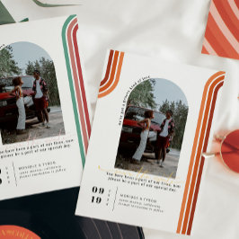 Reserva La Fecha Retro Setentas | Foto de Archivo Guardar la Fecha