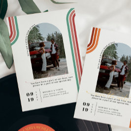 Reserva La Fecha Retro Setentas | Foto de Archivo Guardar la Fecha
