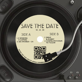 Reserva La Fecha Retro Tan Vinyl Record Wedding Save The Date
