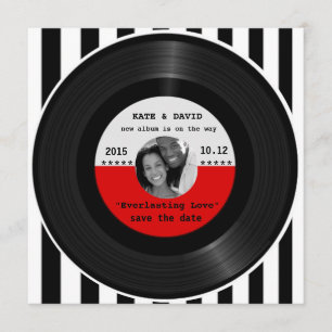 Reserva La Fecha Rétro Vinyl Record l Modern Save-the-Date