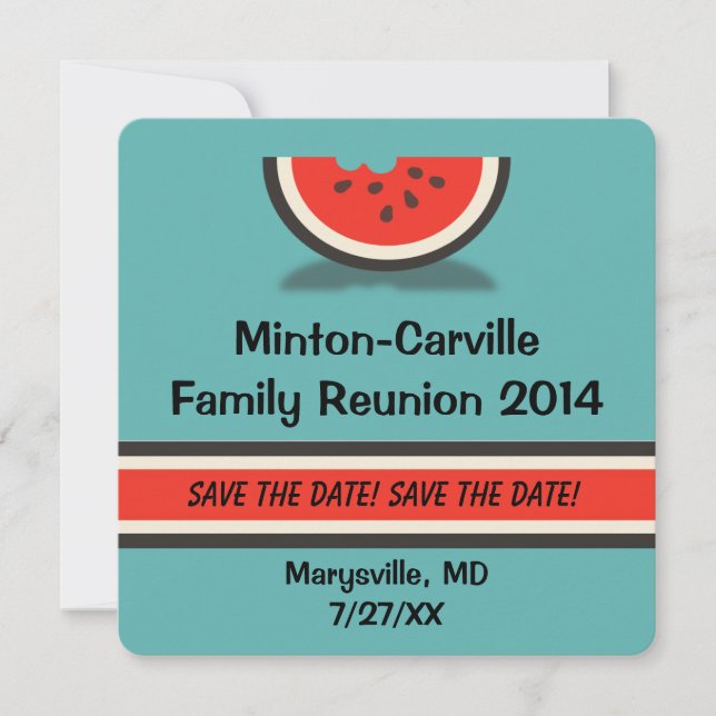 Reserva La Fecha Reunión de la familia Watermelon Save the Date (Anverso)
