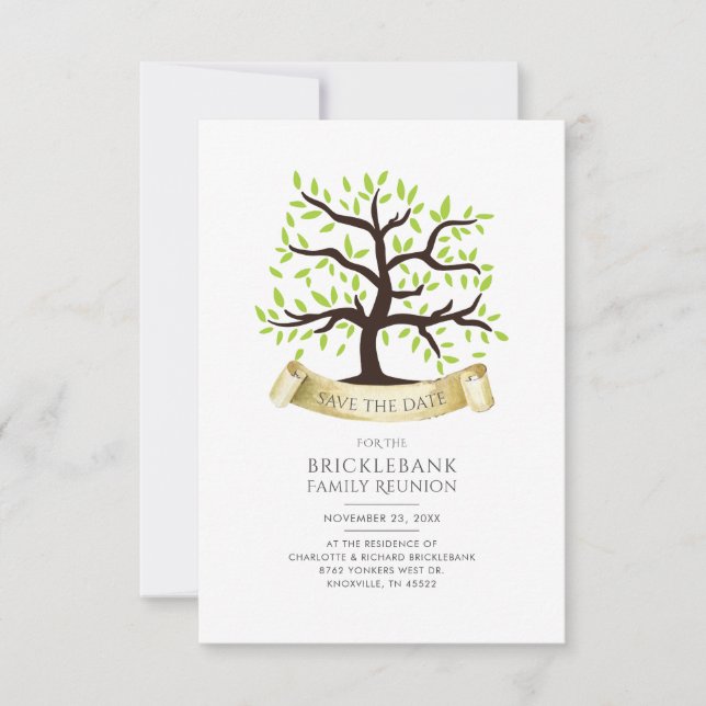 Reserva La Fecha Reunión familiar simple moderna (Anverso)