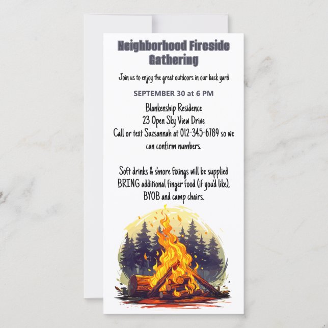 Reserva La Fecha Reunión junto a la chimenea del barrio Descarga di (Anverso)