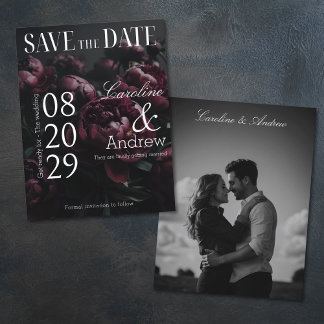 Reserva La Fecha Revista de Foto Elegante Romántica Oscura
