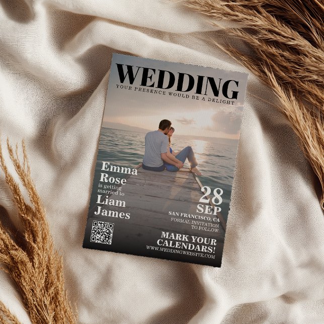 Reserva La Fecha Revista de Fotos Moderna Cubierta Única Guardar Fe (Subido por el creador)