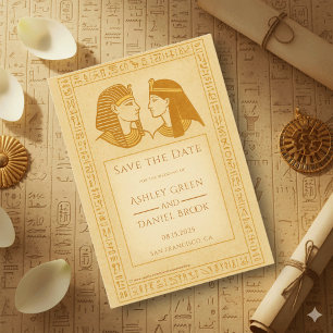 Reserva La Fecha Rey & Reina Jeroglíficos Antiguos Boda Egipcia