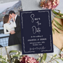 Rich Dark Blue Black Wedding Salva la fecha