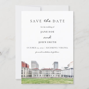 Reserva La Fecha Richmond Virginia plana Save the Date Card