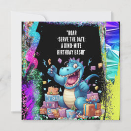 Reserva La Fecha "Roar-Servir la fecha: ¡Un Bash de Cumpleaños Dino