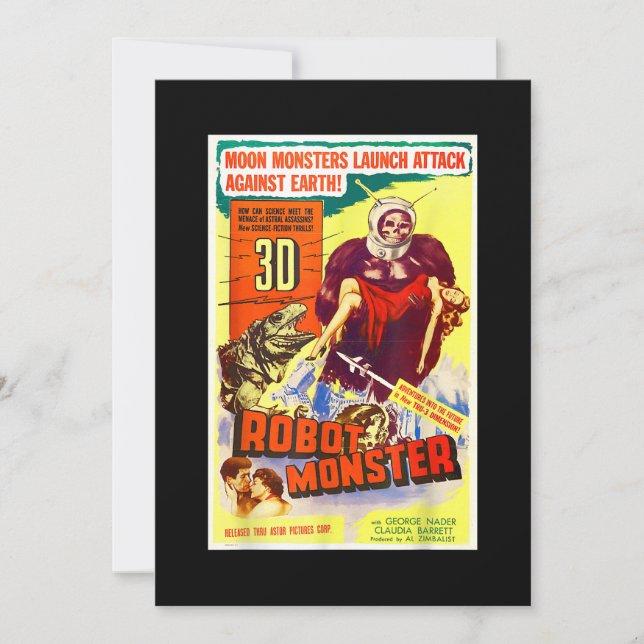 Reserva La Fecha Robot Monster Halloween Horror Sci Fi Ape Exterior (Anverso)